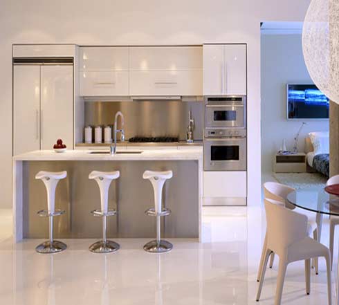 Minimalist White Kitchen Cabinets Pictures Modern Style Design