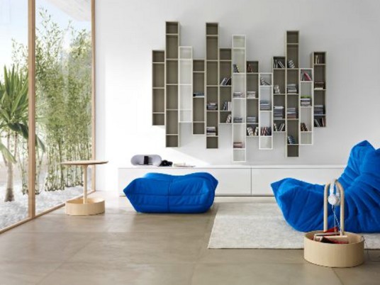 Modern Style Blue Prodotti Togo Sofa Design Bright Interior Room Ideas