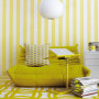 Togo Sofa as Your Choice to Have a Comfort Life: Stunning Modern Yellow Togo Sofa Round Artistic White Chandelier