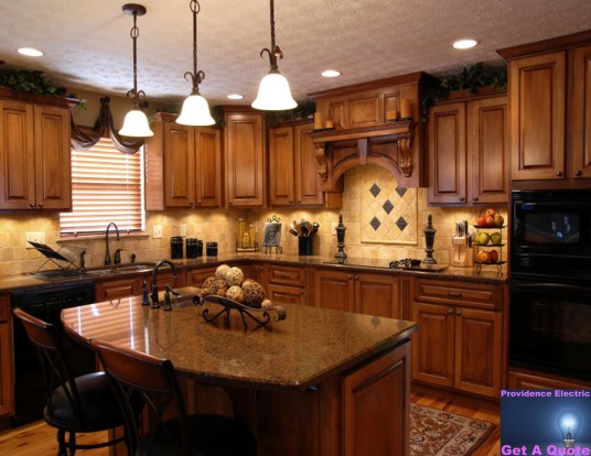 Wonderful Classical Kitchen Lighting Design Wooden Style Cabinets