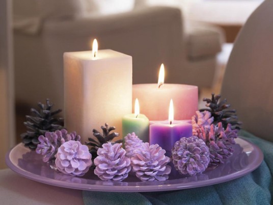 Christmas Candle Decoration Purple