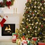 Creative Traditional Christmas Tree: Christmas Tree With Presents And Fireplace With Stockings