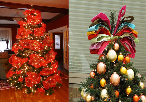 christmas tree decorating ribbon ideas