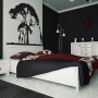 Exotic with Black Wall Interior Design: Black Wall Bedroom Interior Design