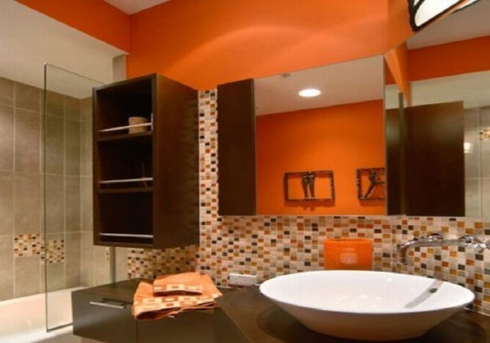 home interior design with orange