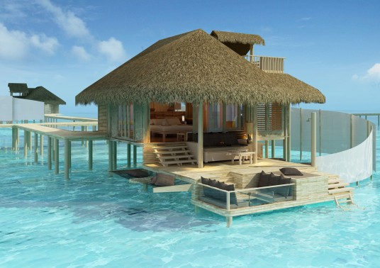 Maldives Resort Villa Beautiful Blue Sky