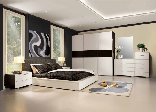 Modern Black and White Bedroom Design