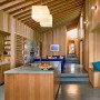 Wood Interior Design in Beach House: Modern Wooden Interior Beach Home Kitchen Design