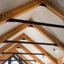 2014 Family Area Trends Preparing Up To Date Living: Glue Laminated Wood Beams Connected One Another With Steel Collar Ties Exposed For Raised A Frame Ceiling