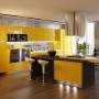Contemporary Kitchen Interior Design With Elegant Color Combination: Contemporary Kitchen Interior With Pendant Lamp