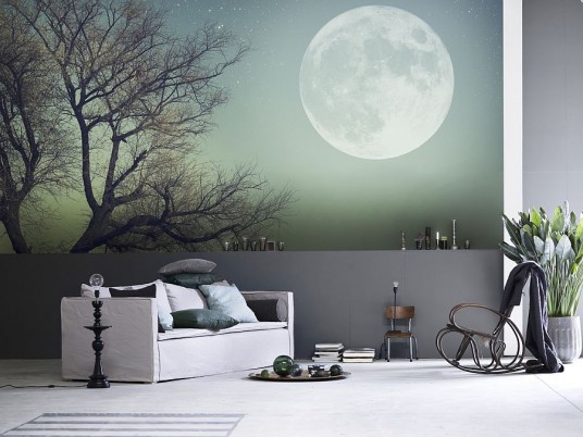 Moon and Tree Wall Mural Ideas
