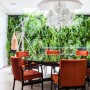 Modern Personal Home Design With Artistic Concept: Fresh Ambiance By Outdoor Fresh Greens Invited For Cozy Sense Of Dining Space With Accent Furniture
