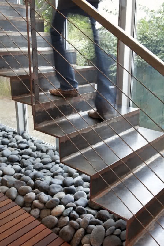 Staircase Design in Modern Solar House