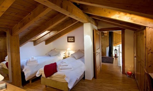 Wooden Attic Apartment Bedroom