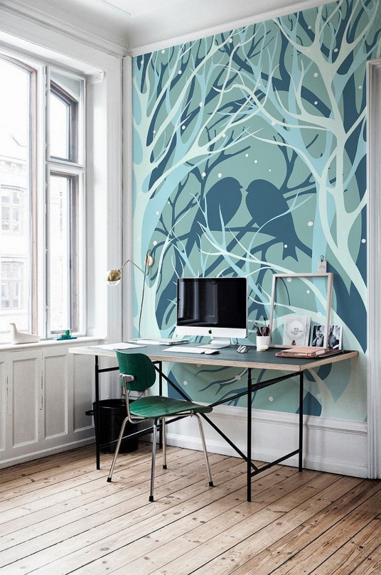 Workspaces Design with Wall Murals painting