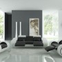 Living Room Decorating Ideas with Black and White Concept: Black And White Living Room Design Idea With Black And White Sofa