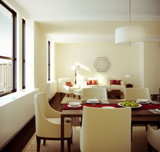 Classic Apartment Dining Room with Modern Furnitures