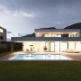 Having a Modern Big House Architecture: Modern Big House Architecture With Two Floor And Swimming Pool In Front Yard