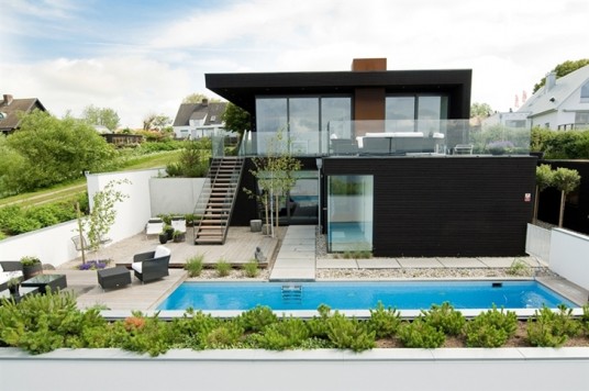 sweden modern beach house designs with pool