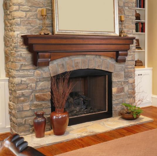 Large Interior Design with Brick Fireplace